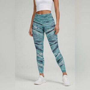 Lululemon Wunder Under HR Tight Nulux Teal Abstract Print Leggings